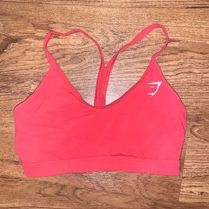 V NECK TRAINING SPORTS BRA - RED